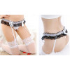 Crotchless with Pearl String Garter Belt