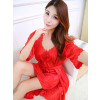 Deluxe Satin Red Robe Beautiful Chemise
