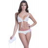 Steal My Heart White Bra Set with Eye Mask