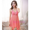 Lace Pink Babydoll with Mesh Cups and Thong 