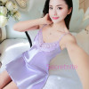 Satin and Lace Sleepwear Violet Chemise