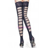 Striped Back Sheer Opaque Thigh Highs