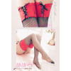  Red Lace Up Top with Diamond Net Thigh Highs