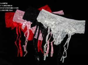 Lace and Bow Red Garter Belt 