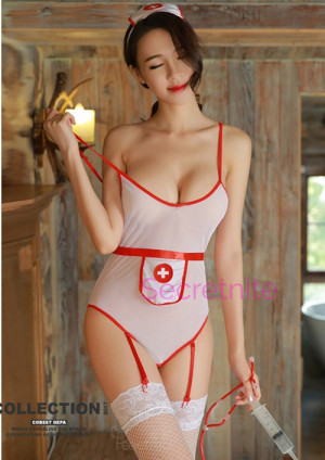 Cute and Sweet Hottie Open Crotch Nurse Costume